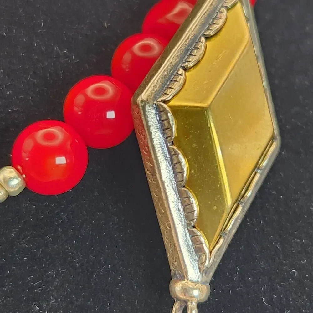 Silpada UNDER THE SUN Necklace Retired 925 Sterling Silver Brass Coral & Howlite